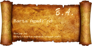 Barta Agmánd névjegykártya